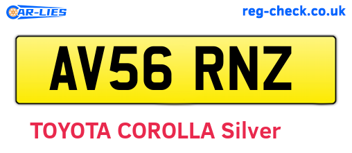 AV56RNZ are the vehicle registration plates.