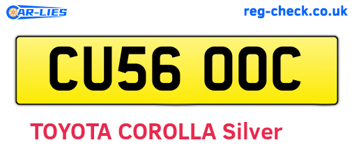 CU56OOC are the vehicle registration plates.