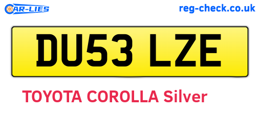DU53LZE are the vehicle registration plates.