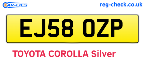 EJ58OZP are the vehicle registration plates.