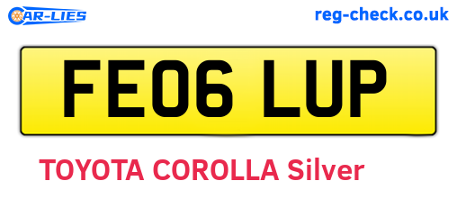 FE06LUP are the vehicle registration plates.