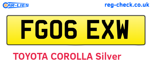 FG06EXW are the vehicle registration plates.