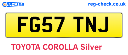 FG57TNJ are the vehicle registration plates.