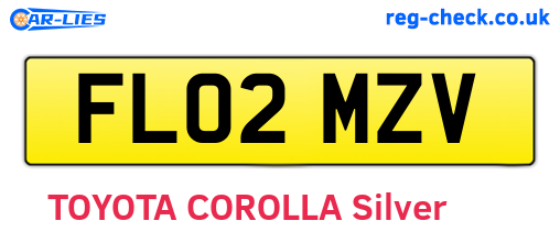 FL02MZV are the vehicle registration plates.