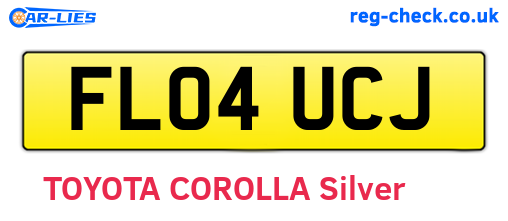 FL04UCJ are the vehicle registration plates.