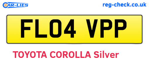 FL04VPP are the vehicle registration plates.