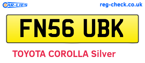 FN56UBK are the vehicle registration plates.