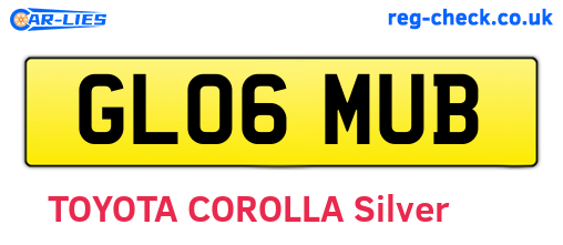 GL06MUB are the vehicle registration plates.