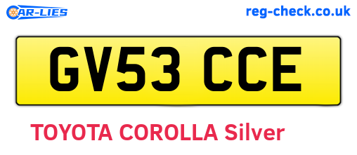 GV53CCE are the vehicle registration plates.
