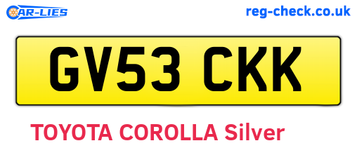GV53CKK are the vehicle registration plates.