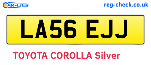 LA56EJJ are the vehicle registration plates.