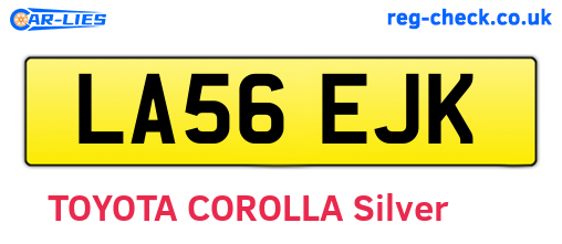 LA56EJK are the vehicle registration plates.