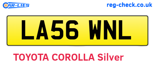LA56WNL are the vehicle registration plates.