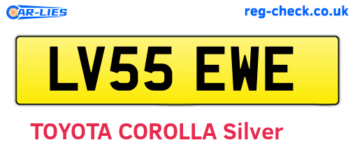 LV55EWE are the vehicle registration plates.