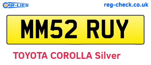 MM52RUY are the vehicle registration plates.