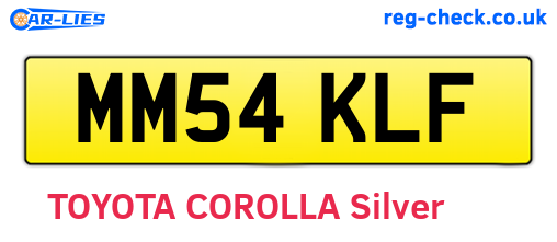MM54KLF are the vehicle registration plates.