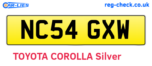 NC54GXW are the vehicle registration plates.