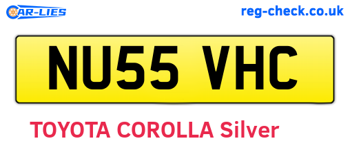 NU55VHC are the vehicle registration plates.