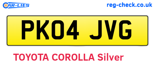 PK04JVG are the vehicle registration plates.