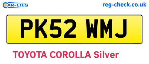 PK52WMJ are the vehicle registration plates.