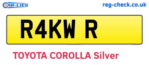 R4KWR are the vehicle registration plates.