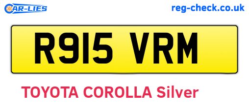 R915VRM are the vehicle registration plates.