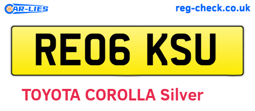 RE06KSU are the vehicle registration plates.