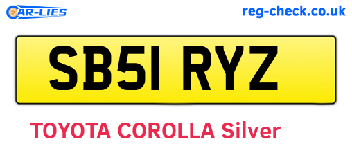 SB51RYZ are the vehicle registration plates.