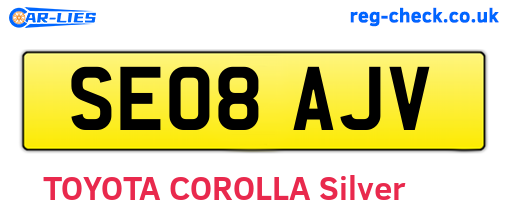 SE08AJV are the vehicle registration plates.