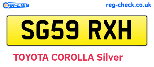 SG59RXH are the vehicle registration plates.