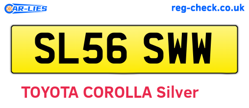 SL56SWW are the vehicle registration plates.
