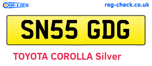 SN55GDG are the vehicle registration plates.
