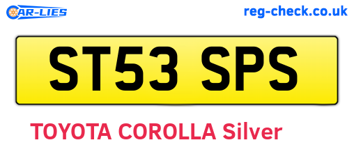 ST53SPS are the vehicle registration plates.