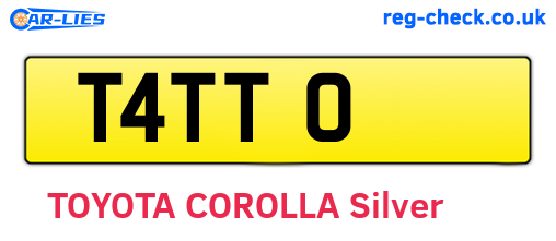 T4TTO are the vehicle registration plates.