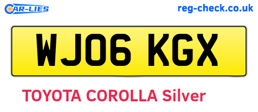 WJ06KGX are the vehicle registration plates.