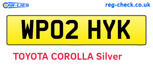 WP02HYK are the vehicle registration plates.