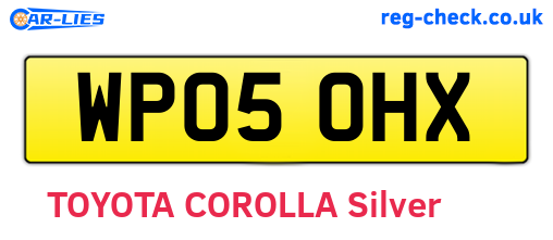 WP05OHX are the vehicle registration plates.