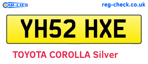 YH52HXE are the vehicle registration plates.