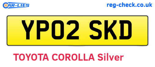 YP02SKD are the vehicle registration plates.