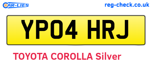 YP04HRJ are the vehicle registration plates.
