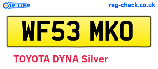 WF53MKO are the vehicle registration plates.