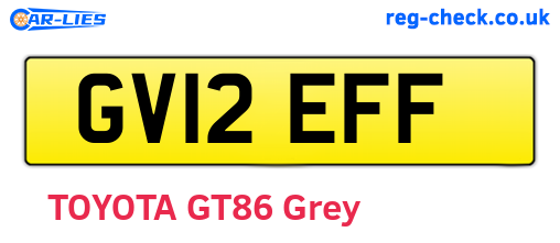 GV12EFF are the vehicle registration plates.