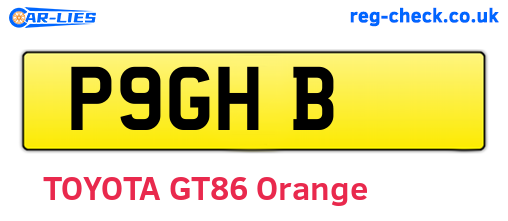 P9GHB are the vehicle registration plates.