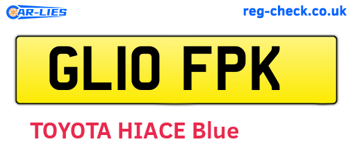 GL10FPK are the vehicle registration plates.