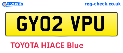 GY02VPU are the vehicle registration plates.