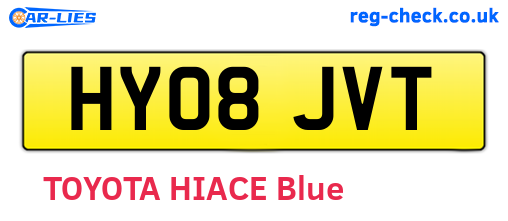 HY08JVT are the vehicle registration plates.