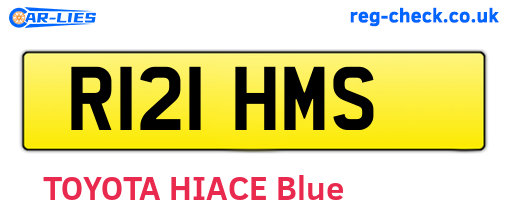 R121HMS are the vehicle registration plates.
