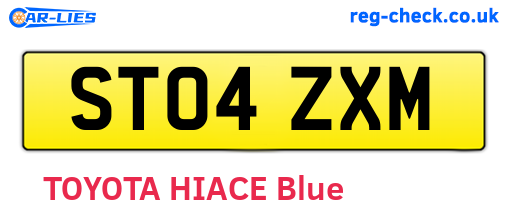 ST04ZXM are the vehicle registration plates.