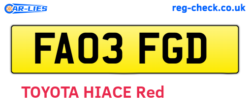 FA03FGD are the vehicle registration plates.