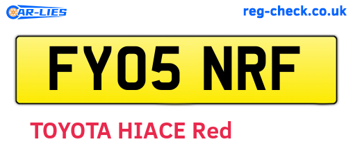 FY05NRF are the vehicle registration plates.